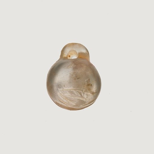 Rock crystal bead with striations