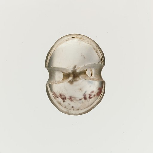 Rock crystal bead in the form of a figure-of-eight shield
