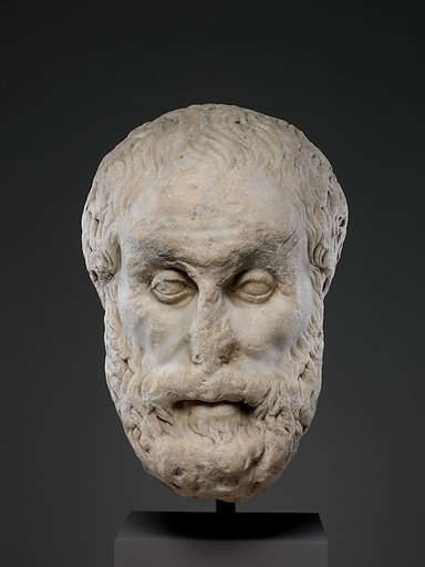 Marble head of a philosopher