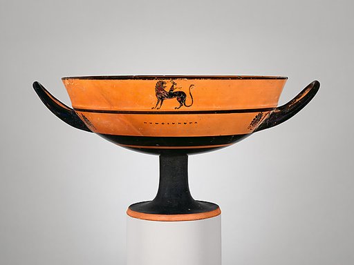 Terracotta kylix: lip-cup (drinking cup)