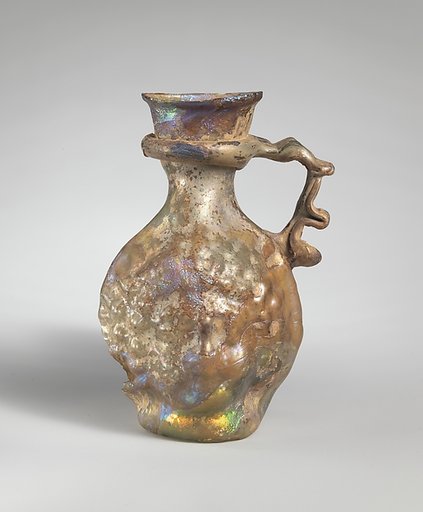 Glass double head-shaped flask