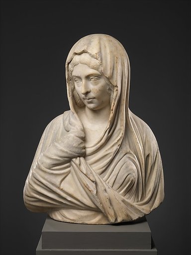 Marble portrait bust of a woman