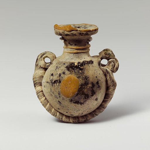 Glass lentoid aryballos (perfume bottle)
