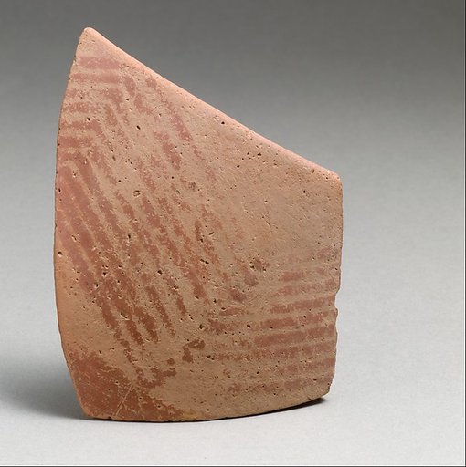 Terracotta rim fragment with linear decoration