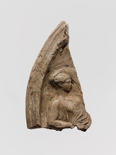 Plaster relief fragment with a reclining woman