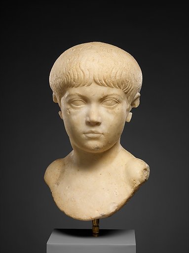 Marble portrait bust of a boy
