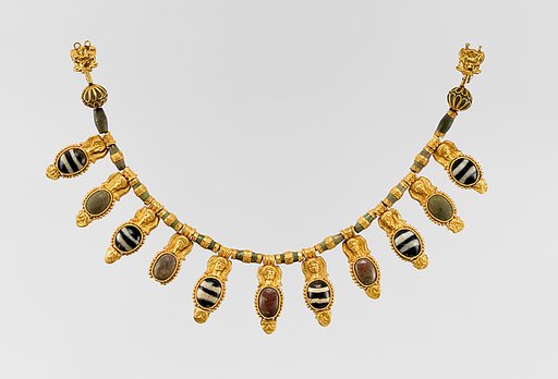 Gold and glass necklace