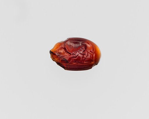 Garnet intaglio: Romulus, Remus, and the She-Wolf