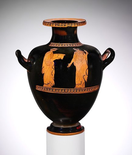 Terracotta hydria: kalpis (water jar)