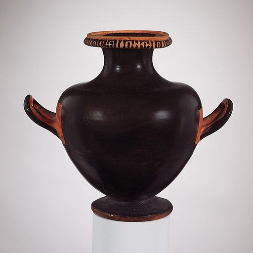 Terracotta hydria: kalpis (water jar)