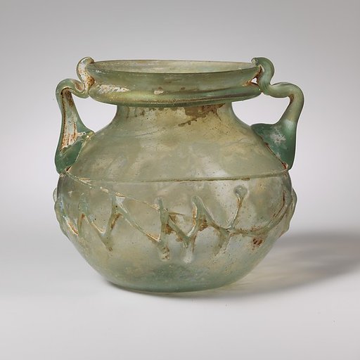 Glass two-handled jar