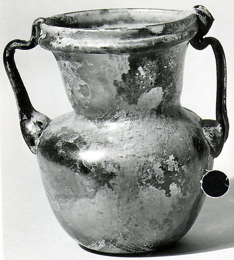 Glass two-handled jar