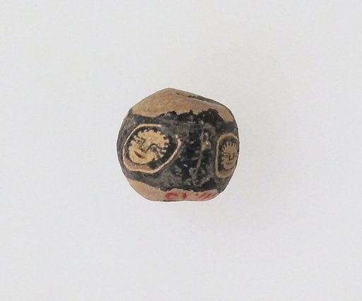 Glass mosaic face bead