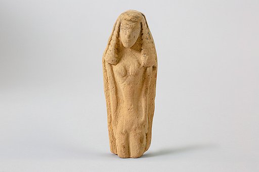 Terracotta statuette of a nude woman