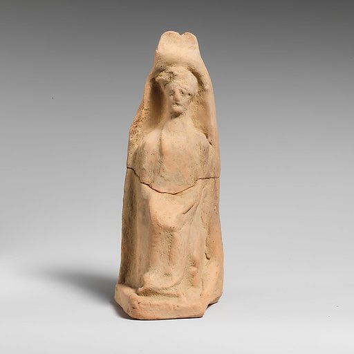 Terracotta statuette of a seated female figure
