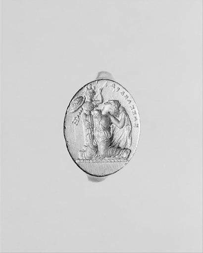 Gold ring with intaglio of Kassandra