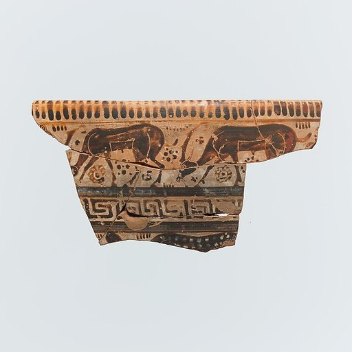 Fragment of a terracotta krater (mixing bowl)