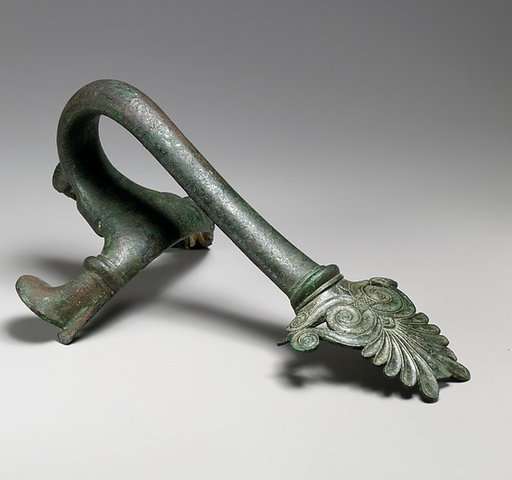 Bronze handle of a hydria (water jar)