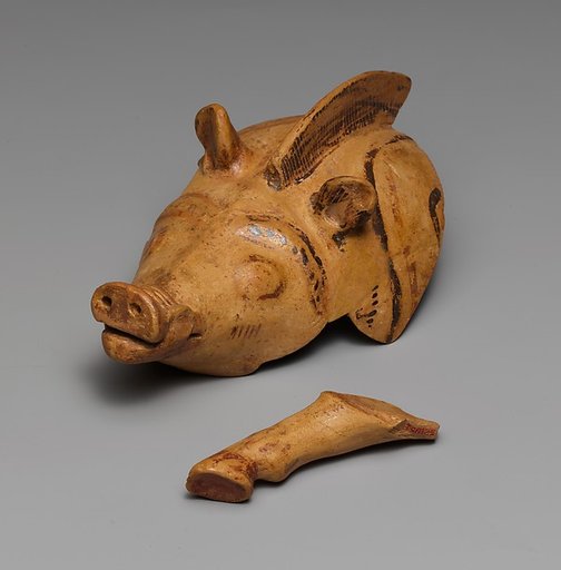 Terracotta vase in the shape of a boar