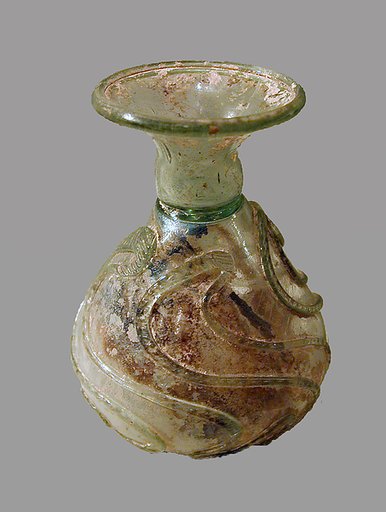Glass sprinkler flask with snake-thread decroation
