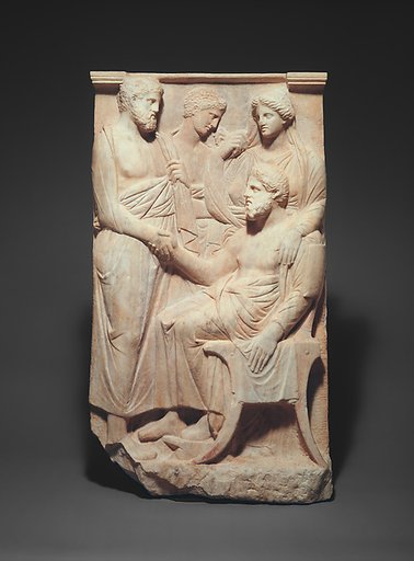 Marble stele (grave marker) of a man