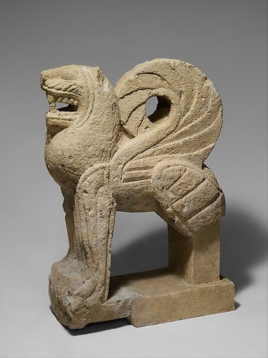 Nenfro statue of a winged lion