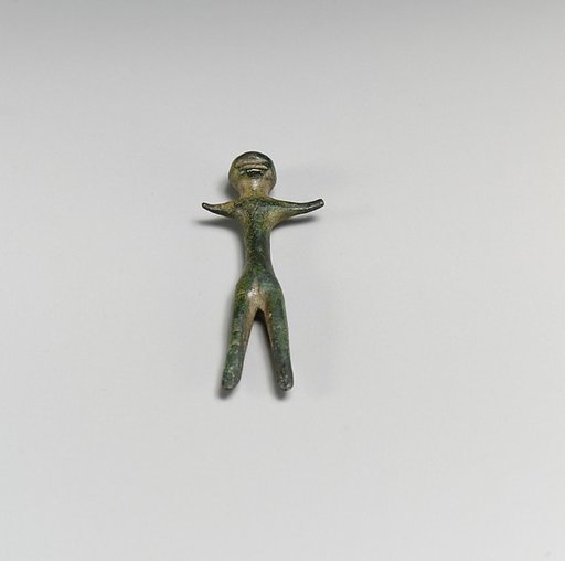 Bronze votive statuette of a standing human