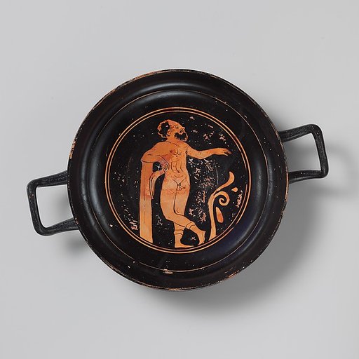 Terracotta stemless kylix (drinking cup)