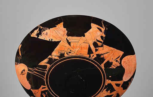 Eight fragments of a terracotta kylix