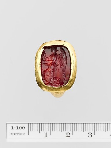 Carnelian oval set in a gold ring