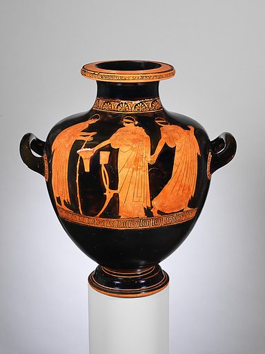 Terracotta hydria: kalpis (water jar)