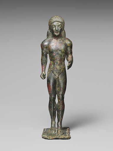 Bronze statuette of a nude youth