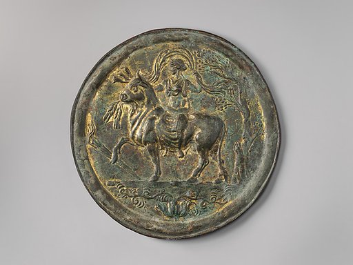 Bronze mirror with traces of gilding