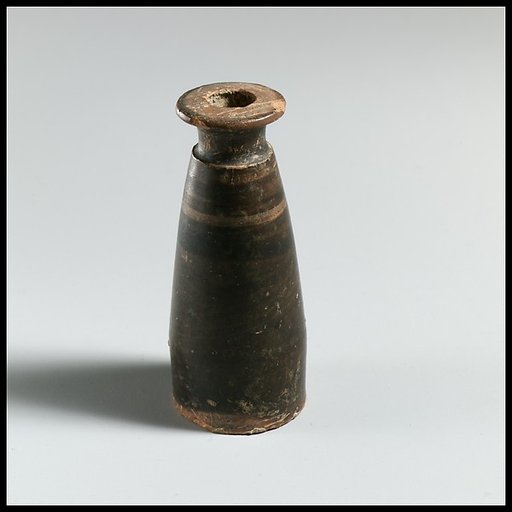 Terracotta Columbus alabastron (perfume vase)