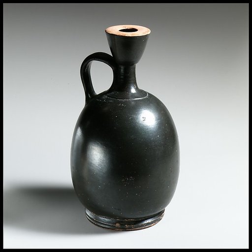 Terracotta squat lekythos (oil flask)