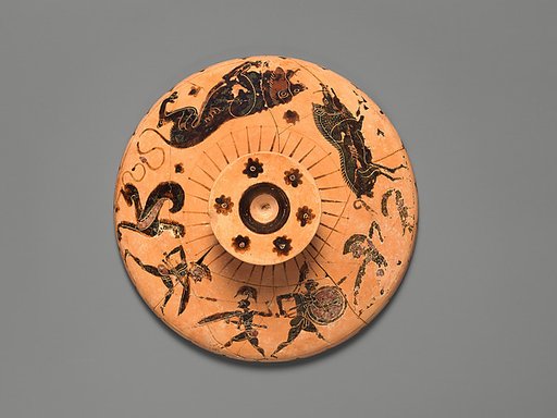 Terracotta lid of a lekanis (lidded bowl)