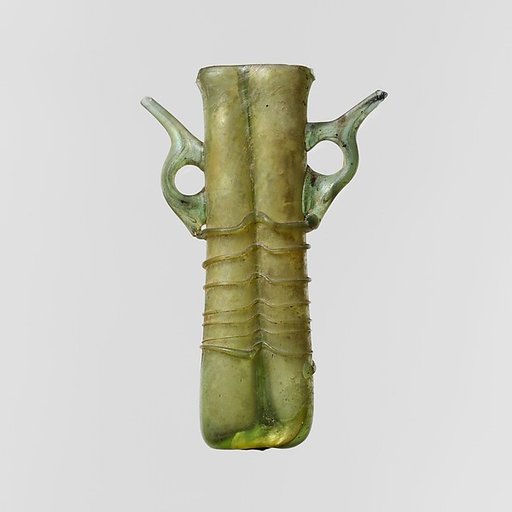 Glass double cosmetic flask (kohl tube)