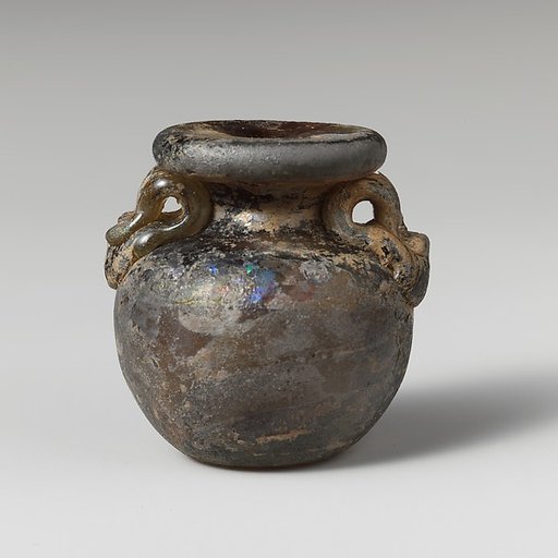 Glass aryballos (oil bottle)