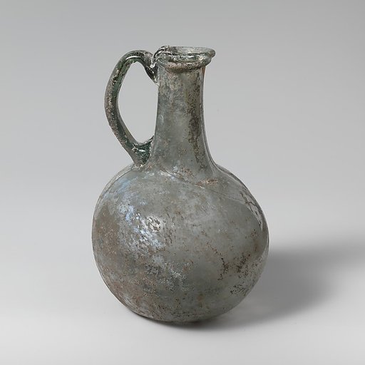 Glass double-bodied bottle with handle