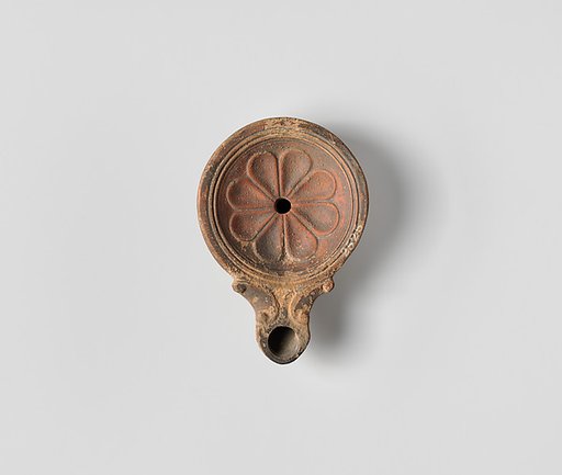 Terracotta oil lamp