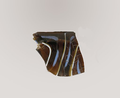 Glass mosaic ribbed bowl fragment