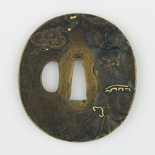 Sword Guard (<i>Tsuba</i>) Depicting Shōki the Demon Queller (鬼鍾馗図鐔)