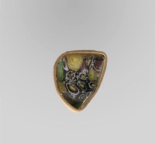 Glass mosaic carinated bowl fragment