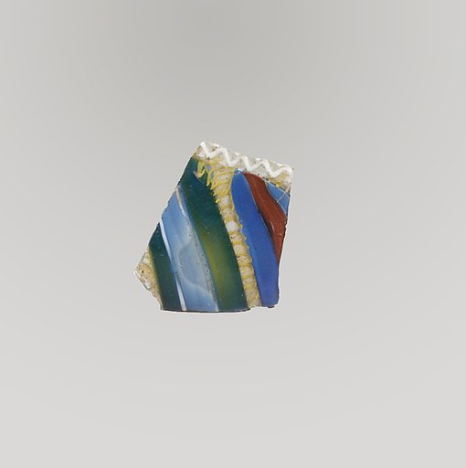 Glass striped mosaic bowl fragment