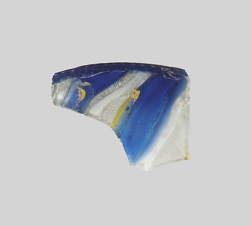 Glass striped mosaic bowl fragment