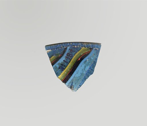 Glass striped mosaic bowl fragment