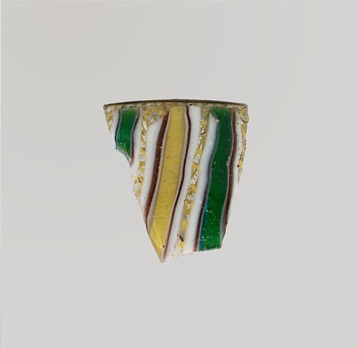 Glass striped mosaic fragment