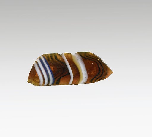 Mosaic glass ribbed bowl fragment