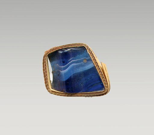 Mosaic glass ribbed bowl fragment