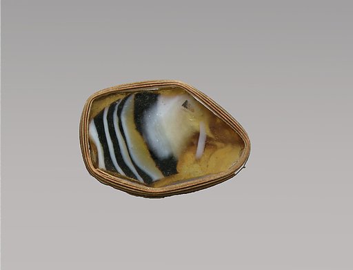Glass mosaic ribbed bowl fragment
